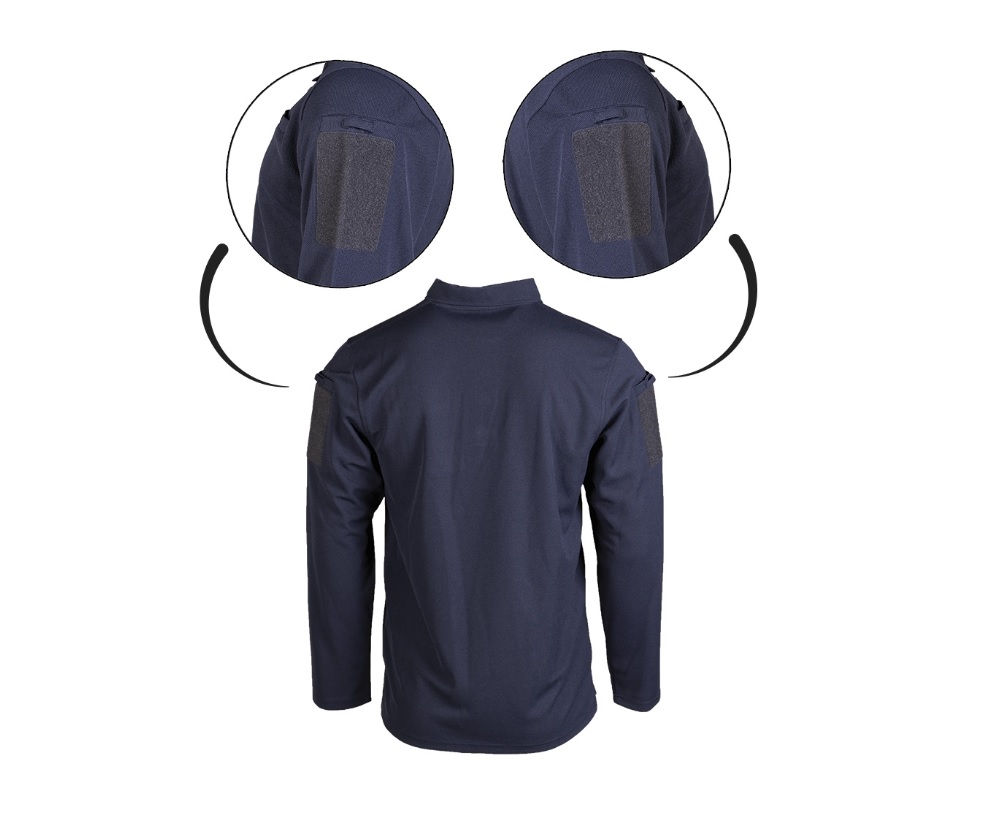 BLUZA TACTICA POLO CU USCARE RAPIDA - MANECA LUNGA - ALBASTRU INCHIS - 1 | YEO
